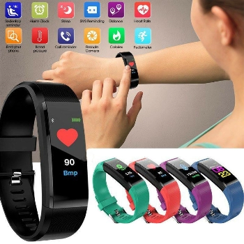 115 Plus Waterproof Smartwatch Sport Smart Bracelet Heart Rate Blood Pressure Monitor Fitness Watch for Android and IOS